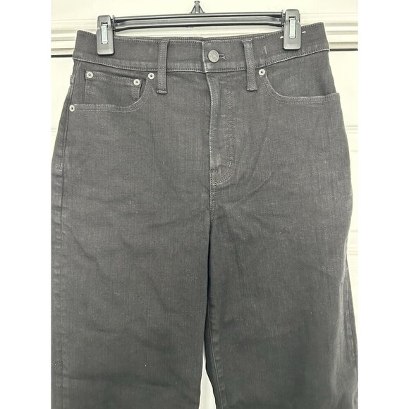 MADEWELL $138 The Perfect Vintage Wide-Leg Jeans in Black Rinse Wash Size 28 - Picture 5 of 15